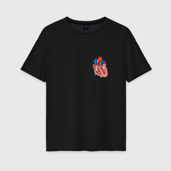 Женская футболка хлопок Oversize Анатомия Сердце
