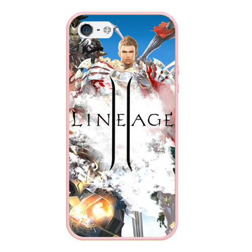 Чехол для iPhone 5/5S матовый Hero of Lineage, цвет светло-розовый