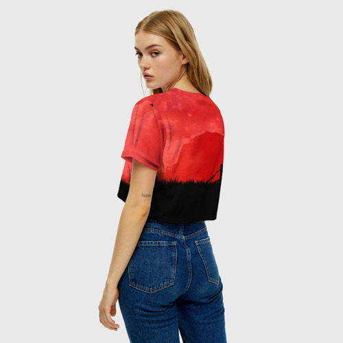 Женская футболка Crop-top 3D Red JC, цвет 3D печать - фото 5