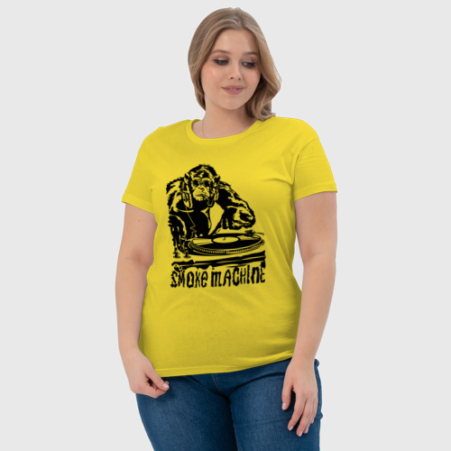 Женская футболка хлопок с принтом Обезьяна диджей, фото #4