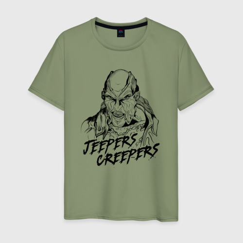 Мужская футболка хлопок Line Jeepers Creepers, цвет авокадо