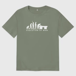 Женская футболка хлопок Oversize Эволюция в мужика