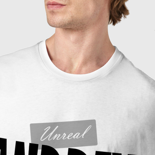 Мужская футболка хлопок Нереальный Андрей, цвет белый - фото 6