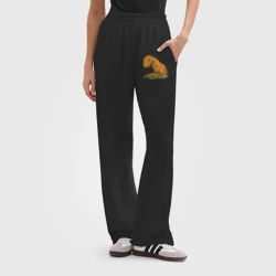 Женские брюки oversize без начеса хлопок Foiled Again - динозавр на скакалке  - фото 2