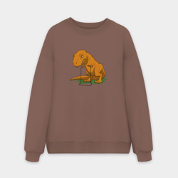 Мужской свитшот oversize без начеса хлопок Foiled Again - динозавр на скакалке