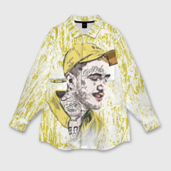 Женская рубашка oversize 3D Lil Peep CryBaby Yellow Лил Пип