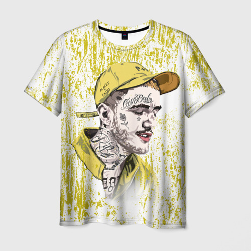 Мужская футболка с принтом Lil Peep CryBaby Yellow Лил Пип, вид спереди №1