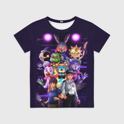 Детская футболка 3D Five Nights at Freddy's: Security Breach персонажи