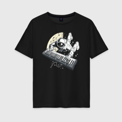 Женская футболка хлопок Oversize Space music!