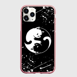 Чехол для iPhone 11 Pro матовый Инь Янь котики брызги и ничего лишнего