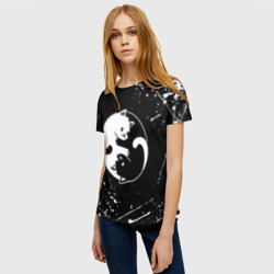 Женская футболка 3D Инь Янь котики брызги и ничего лишнего - фото 2