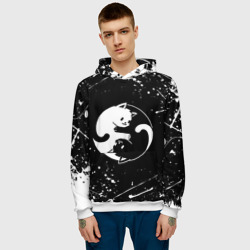 Мужская толстовка 3D Инь Янь котики брызги и ничего лишнего - фото 2