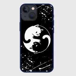 Чехол для iPhone 13 mini Инь Янь котики брызги и ничего лишнего