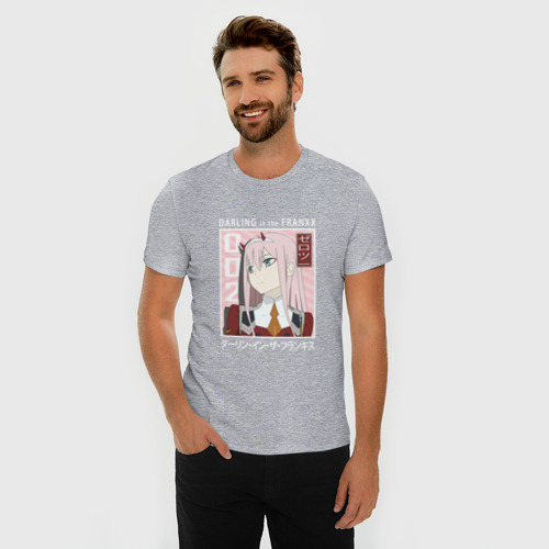 Мужская футболка хлопок Slim Ноль Два 002, цвет меланж - фото 3