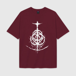 Женская футболка Oversize хлопок texturе ELDEN RING LOGO | ЭЛДЕН РИНГ