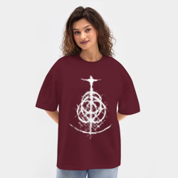 Женская футболка Oversize хлопок texturе ELDEN RING LOGO | ЭЛДЕН РИНГ - фото 2