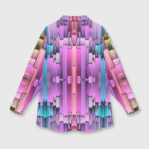 Женская рубашка oversize 3D с принтом Калейдоскоп абстракции, вид сзади #1
