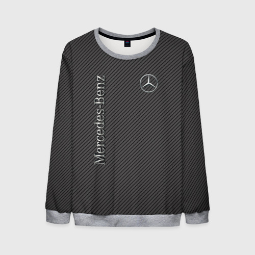 Мужской свитшот 3D Mercedes карбоновые полосы, цвет меланж