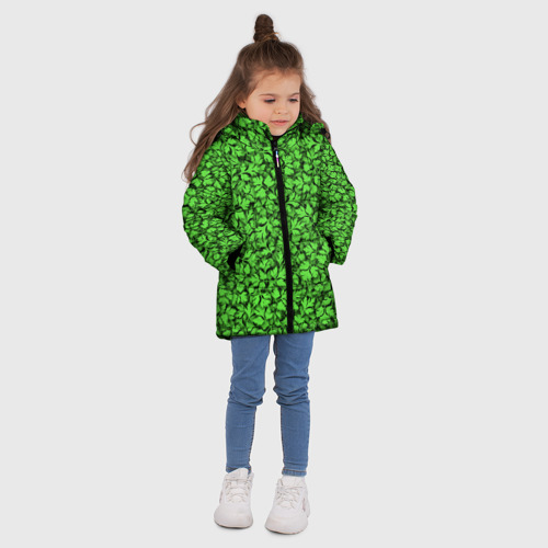 Зимняя куртка для девочек 3D с принтом Кинза, вид сбоку #3