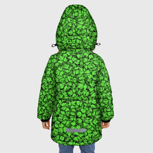 Зимняя куртка для девочек 3D с принтом Кинза, вид сзади #2