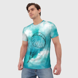 Мужская футболка 3D Парашютист в облаках - фото 2