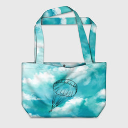 Пляжная сумка 3D Парашютист в облаках