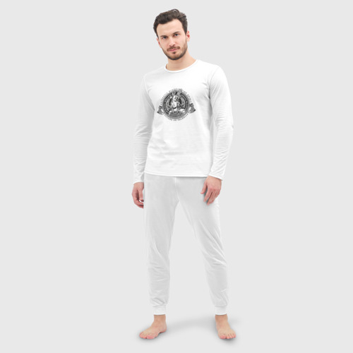 Мужская пижама с лонгсливом хлопок Валькирия Победа или Валгалла, цвет белый - фото 3