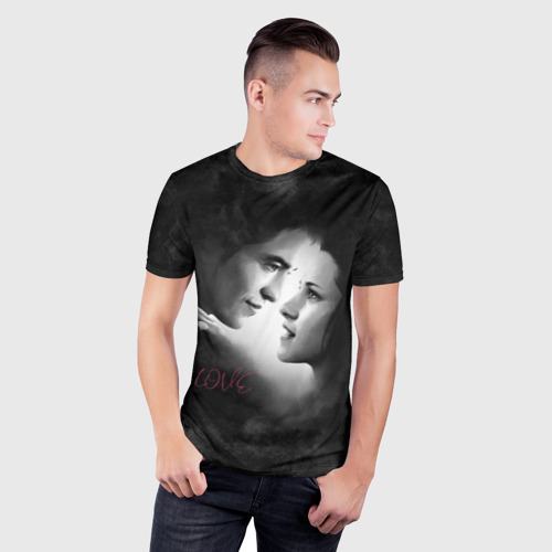 Мужская футболка 3D Slim с принтом Edward & Isabella, фото на моделе #1