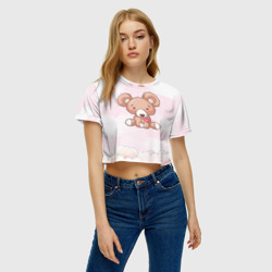 Женская футболка Crop-top 3D Плюшевый мишка игрушка - фото 2