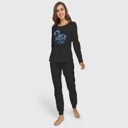 Женская пижама с лонгсливом хлопок Неоновые грибы - фото 2