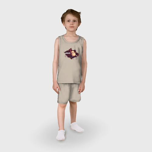 Детская пижама с шортами хлопок Cullen, цвет миндальный - фото 3
