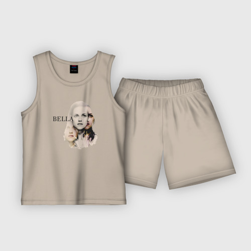 Детская пижама с шортами хлопок Bella, цвет миндальный