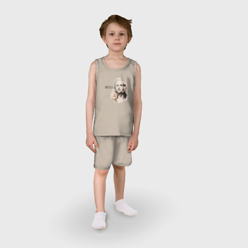 Детская пижама с шортами хлопок Bella, цвет миндальный - фото 3