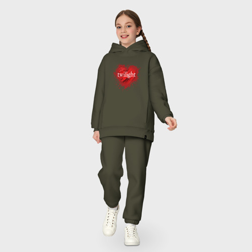 Детский костюм хлопок Oversize Vampire Heart, цвет хаки - фото 5