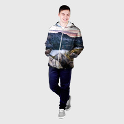 Мужская куртка 3D Горы на закате - фото 2