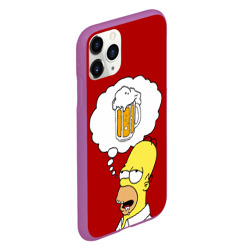 Чехол для iPhone 11 Pro матовый Гомер думает о пиве Симпсоны Simpsons - фото 2