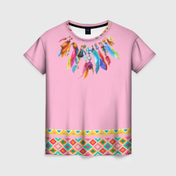 Женская футболка 3D native american - костюм индейца