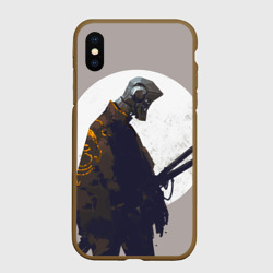 Чехол для iPhone XS Max матовый Скелет-самурай