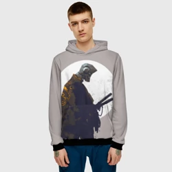 Мужская толстовка 3D Скелет-самурай - фото 2