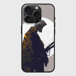 Чехол силиконовый для Apple iPhone 15 Pro матовый Скелет-самурай