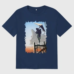 Женская футболка хлопок Oversize Warrior of desert