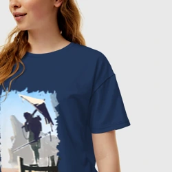 Женская футболка хлопок Oversize Warrior of desert - фото 2