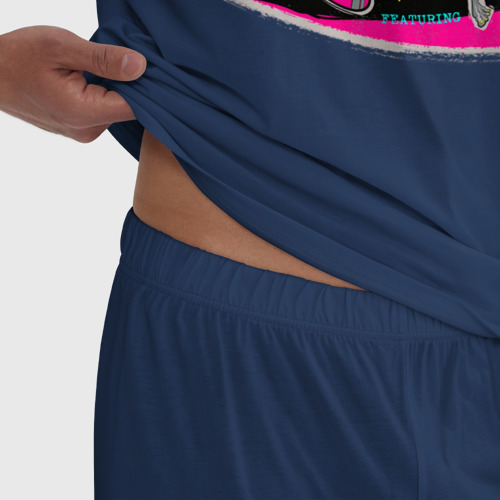 Мужская пижама хлопок Обезьяна панк, цвет темно-синий - фото 6
