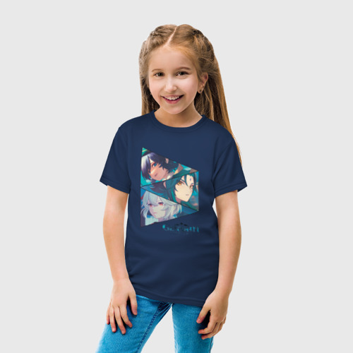 Детская футболка хлопок с принтом Венти, Сяо, Кадзуха, вид сбоку #3