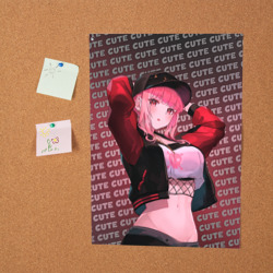 Постер Милая аниме девушка в кепке - фото 2