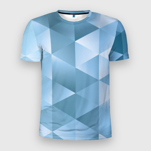 Мужская футболка 3D Slim с принтом Треугольники - Frozzen, вид спереди #2