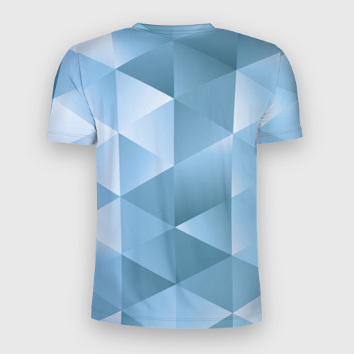 Мужская футболка 3D Slim с принтом Треугольники - Frozzen, вид сзади #1