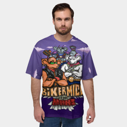 Мужская футболка oversize 3D Мыши-байкеры с Марса - рокеры - фото 2