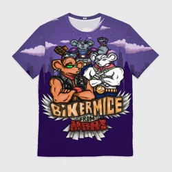 Мужская футболка 3D Мыши-байкеры с Марса - рокеры
