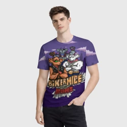 Мужская футболка 3D Мыши-байкеры с Марса - рокеры - фото 2
